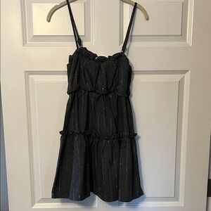 Chic Black Mini Dress with Subtle Sparkle